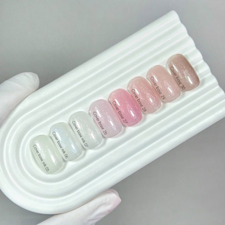 NAILSOFTHEDAY Cover base NEW Formula 28 - pudrowo-różowa baza hybrydowa ze srebrną drobinką, 10 ml