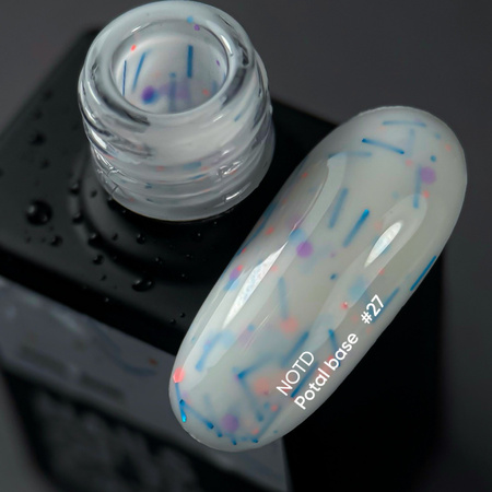 NAILSOFTHEDAY Potal Base 27 – mleczno-biała baza z neonowym brokatem, 10 ml