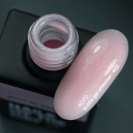 NAILSOFTHEDAY Bottle Gel Shimmer 02 - biało-różowy żel ze srebrną drobinką do wzmocnienia i naprawy, 10 ml